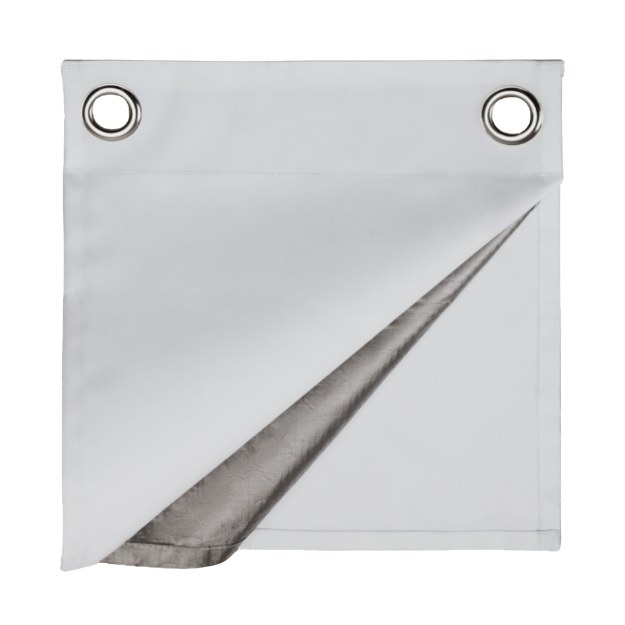 Shieldex Abschirmvorhang zur Abschirmung von Lagerhallen in grau mit Ösen